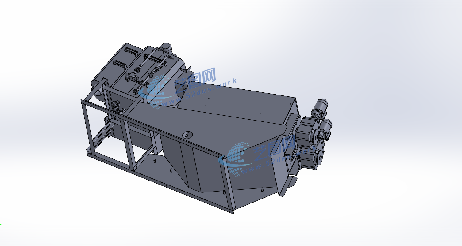 叠螺污泥脱水机设计三维模型SolidWorks通用版本资料参考C24446-艺图网