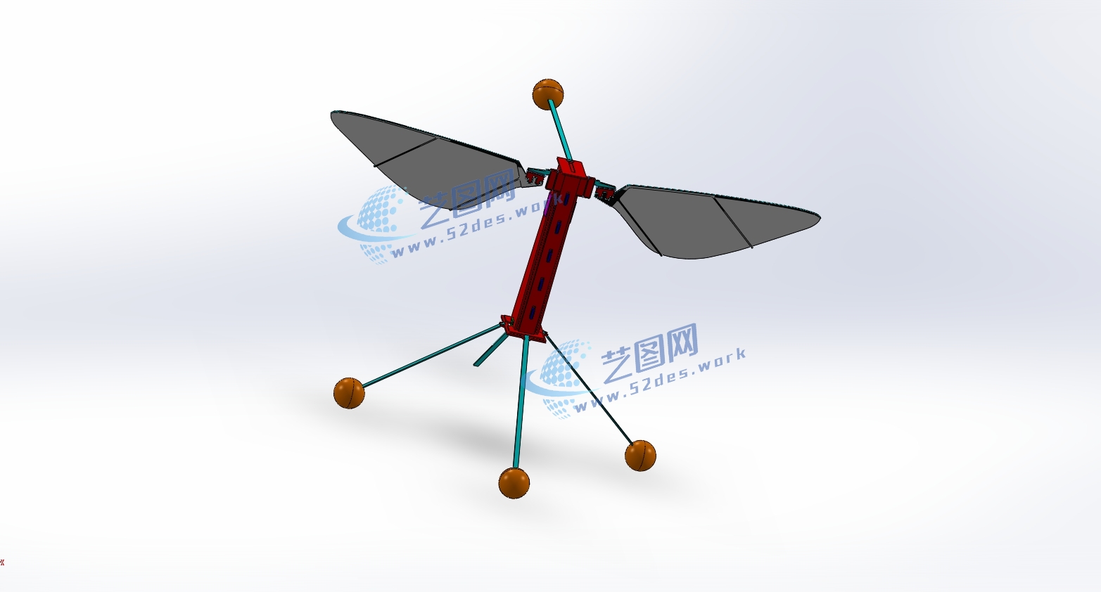 仿生昆虫飞行机器人三维装配模型