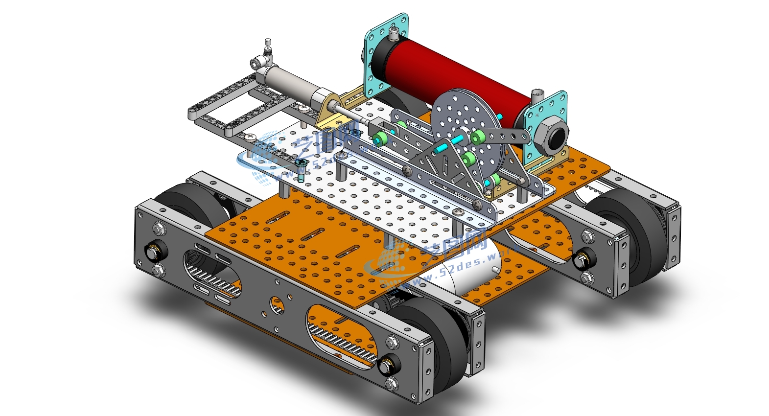 教育机器人小车三维装配模型
